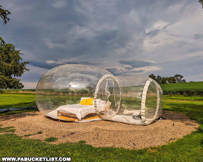 The star bubble in Columbia County is a large clear inflatable tent.