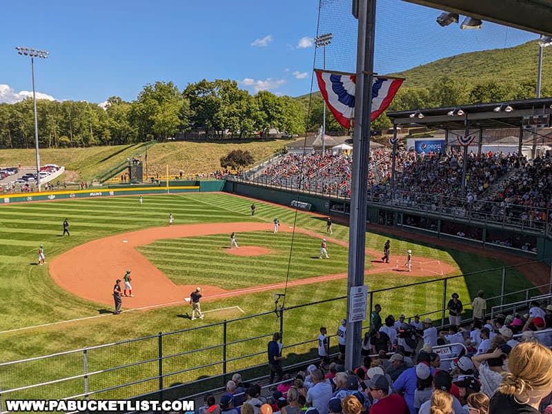 Volunteer Stadium during one of the games between International teams at the Little League World Series.