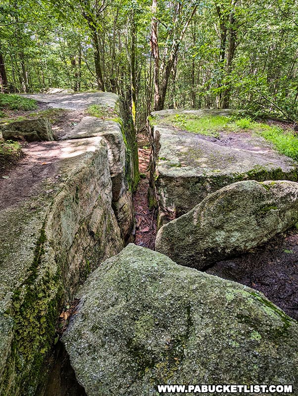 Boulders in the Rock Garden at Worlds End State Park.