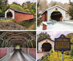 Exploring McGees Mills Covered Bridge in Clearfield County Pennsylvania.
