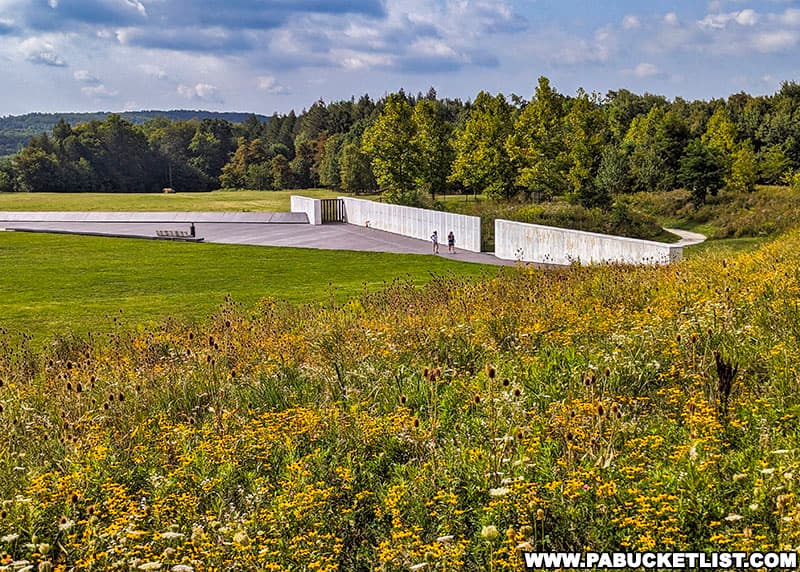 View of Memorial Plaza from the hiking trail at the Flight 93 National Memorial near Shanksville Pennsylvania.