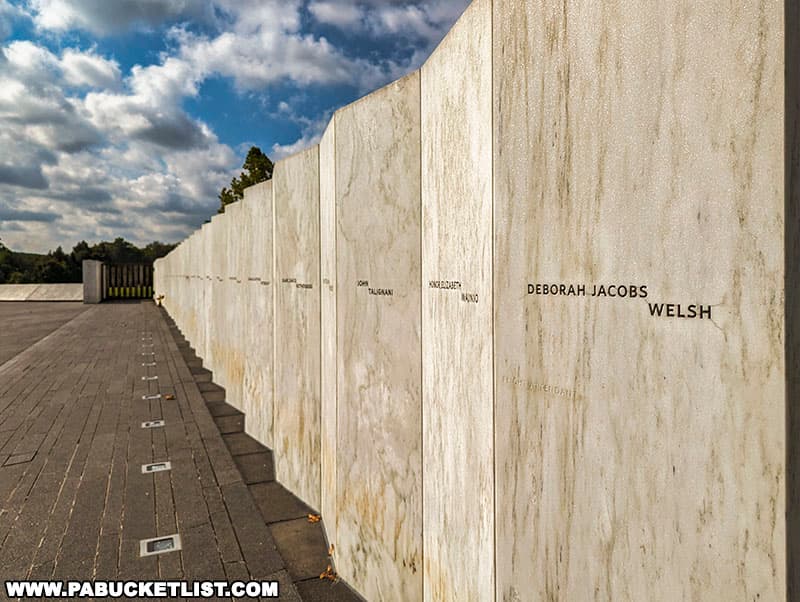 The Wall of Names at the Flight 93 National Memorial near Shanksville Pennsylvania.