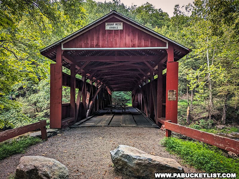 The Josiah Hess Covered Bridge in Columbia County Pennsylvania was named in honor of the Hess family, who owned a sawmill and farm nearby.