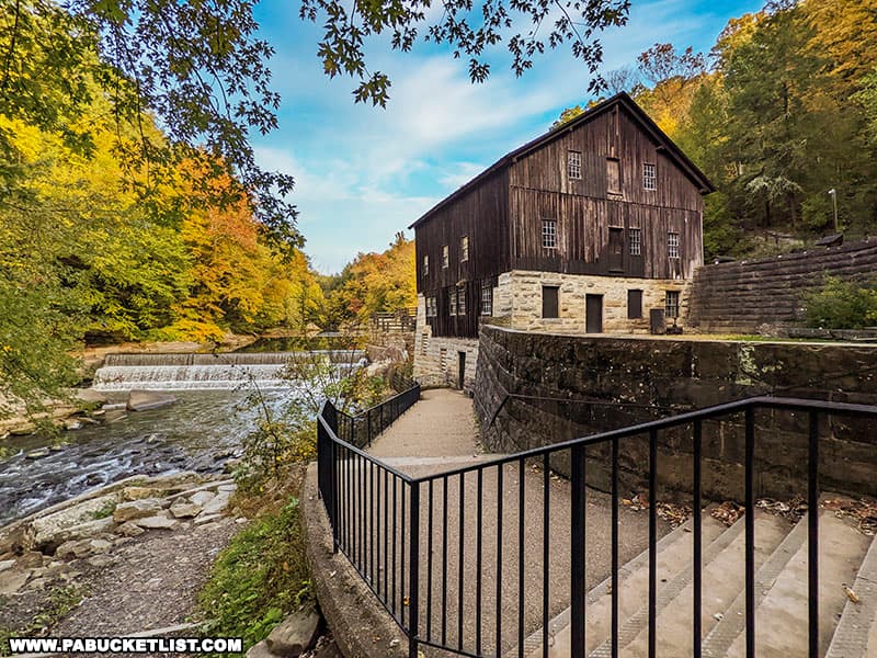 Fall foliage around McConnell's Mill at McConnell's Mill State Park in Lawrence County Pennsylvania.
