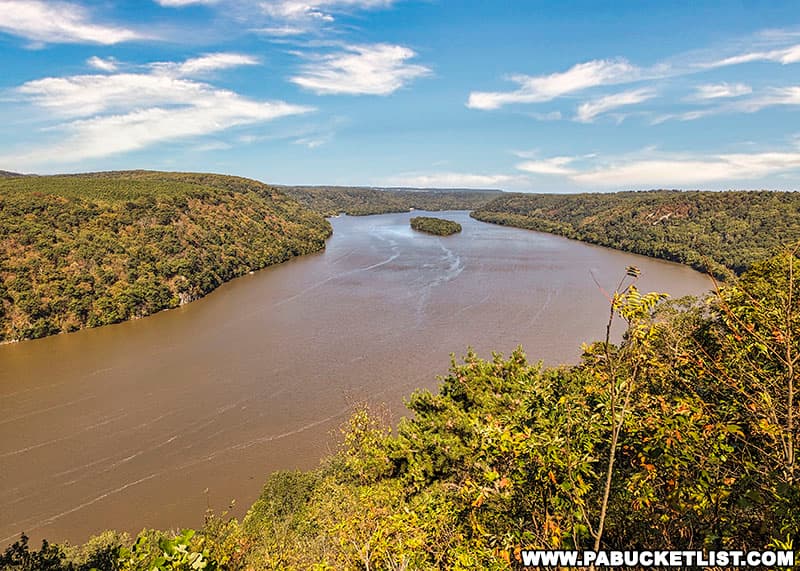 Pinnacle Overlook in Lancaster County offers panoramic views of Lake Aldred, one of the widest points along the Susquehanna River.