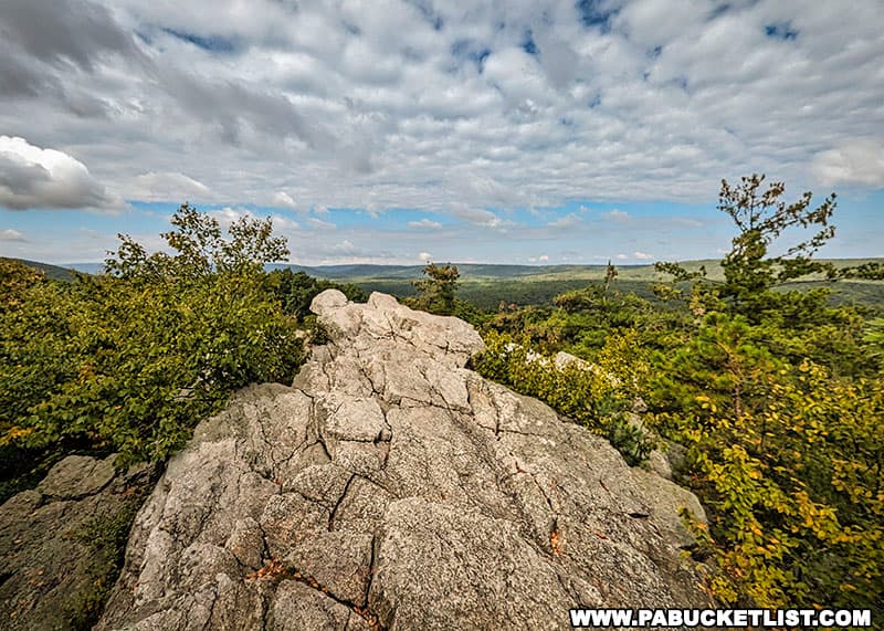 View to the southwest from the southernmost rock outcropping at Pole Steeple Overlook in Cumberland County Pennsylvania.