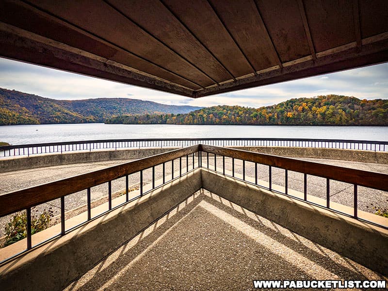 View to the southwest from inside the Raystown Pagoda in Huntingdon County PA.