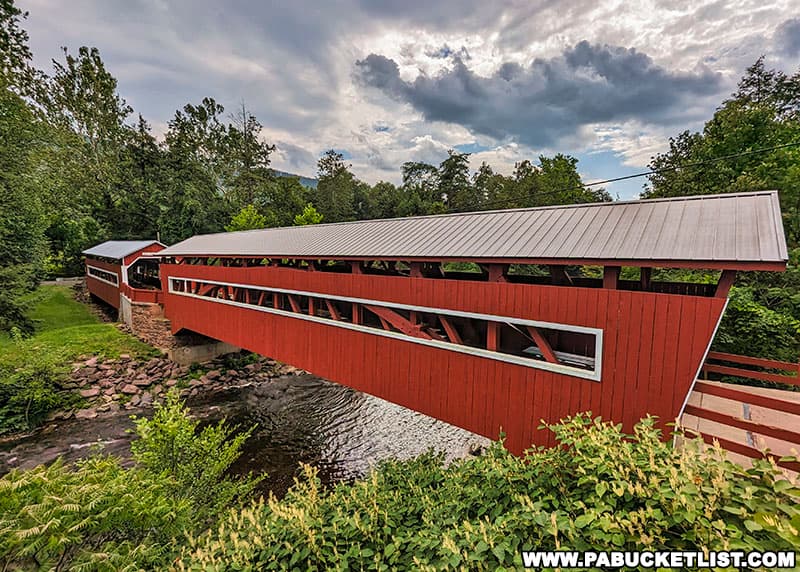 The Twin Covered Bridges in Columbia County are the only twin covered bridges in Pennsylvania.