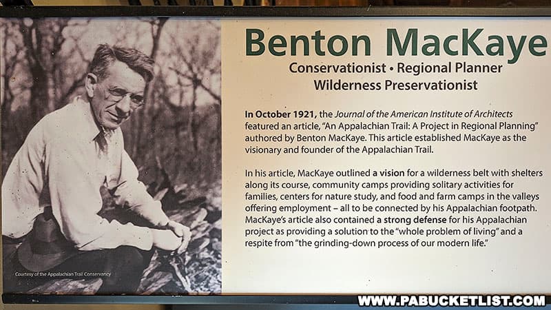 Benton MacKaye is best known as the originator of the Appalachian Trail (AT), an idea he presented in his 1921 article titled An Appalachian Trail: A Project in Regional Planning.