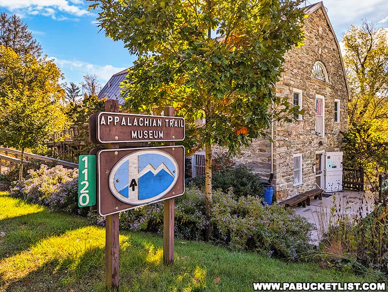 The Appalachian Trail Museum is located in the Old Mill Building, a stone gristmill building of the former Pine Grove Iron Works.