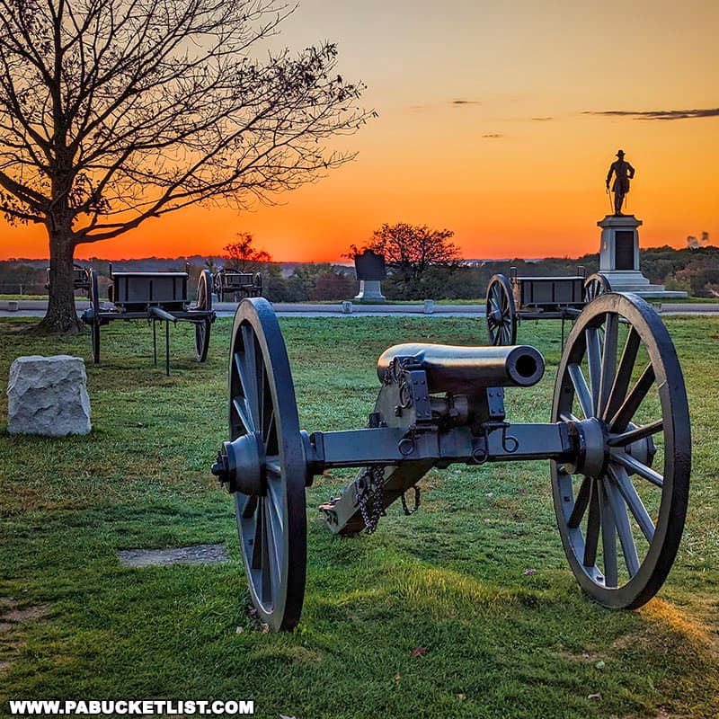 October sunrise on Cemetery Ridge at Gettysburg.