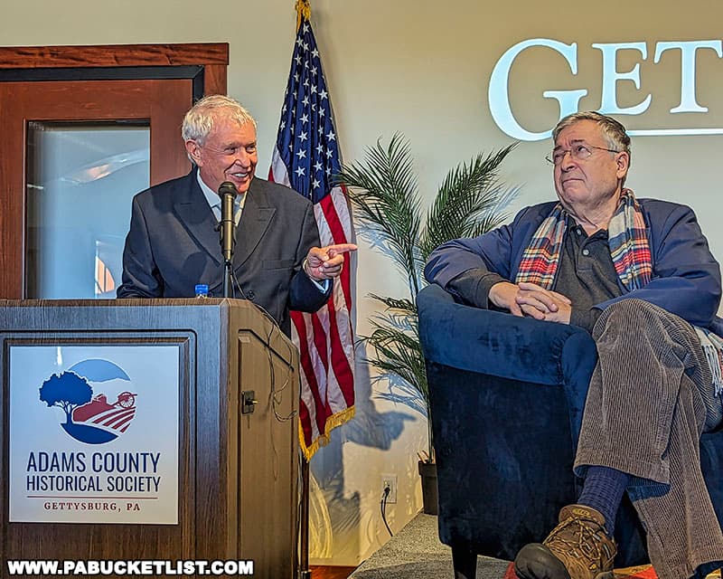 Tom Berenger and Ron Maxwell at the Gettysburg 30th Anniversary press conference.