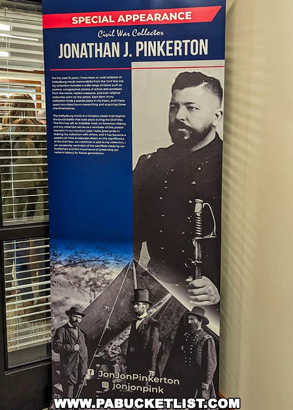 Civil War collector Jonathan Pinkerton had a exhibit featuring items from his extensive Gettysburg movie memorabilia collection.