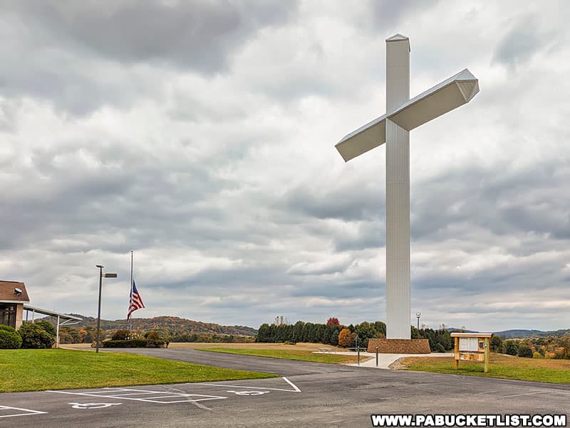 The Cross at Hilltop Baptist Church in Indiana County PA is located right off of Route 286.