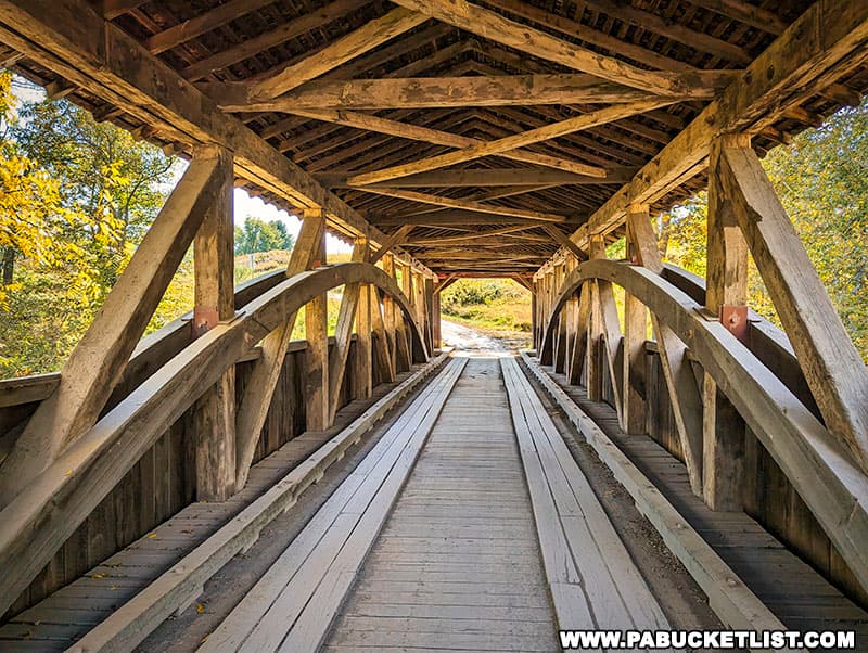 Knapp's Covered Bridge is an example of Burr Arch truss construction.