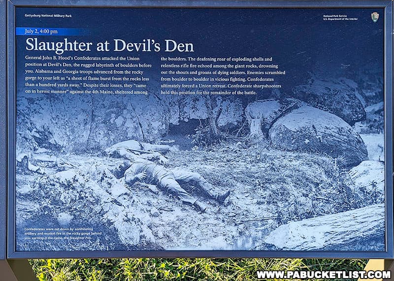 Devil's Den was the scene of fierce fighting and many deaths during the Battle of Gettysburg.