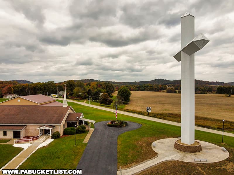 The largest cross in Pennsylvania on the outskirts of Indiana.