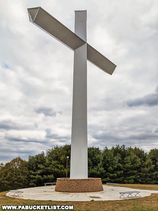 The Cross at Hilltop Baptist Church stands 40 feet taller than the Jumonville Cross in Fayette County, which previously held the title of "Tallest Cross in Pennsylvania".