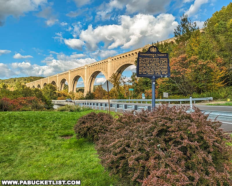 The Tunkhannock Viaduct Park along Route 11 in Nicholson Pennsylvania.