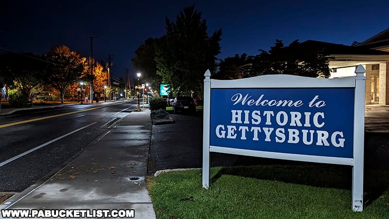 Welcome to Historic Gettysburg sign on the south end of town.