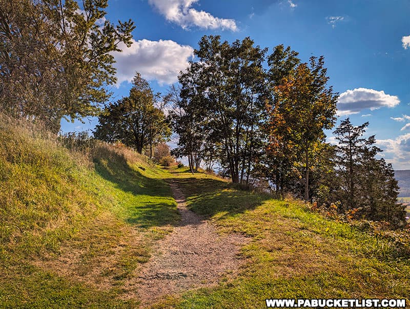 A short path leading from the parking area to the best vantage points at Wyalusing Rocks.