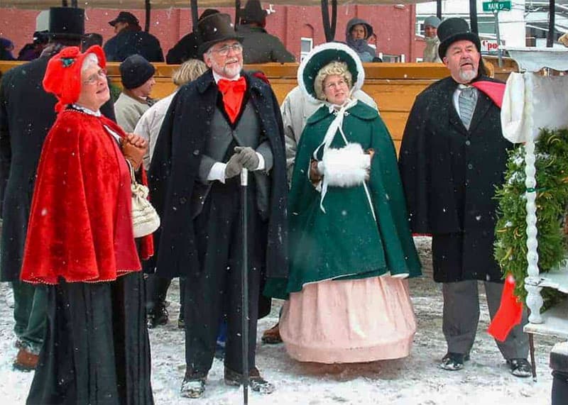 Carolers performing during Wellsboro's Dickens of a Christmas Celebration.