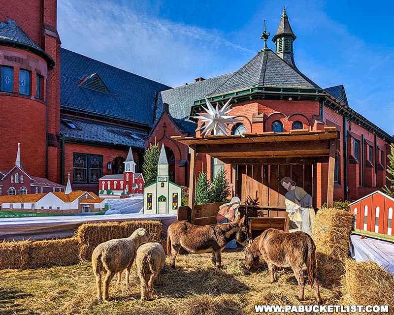 Nativity scene at Mifflingburg's Christkindl Market in Union County Pennsylvania.