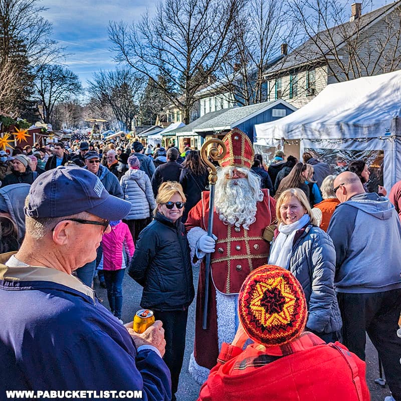 Santa makes an appearance at Mifflingburg's Christkindl Market in Union County Pennsylvania.