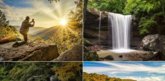 Scenes from Ohiopyle State Park in Pennsylvania.