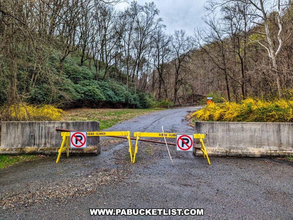 Road closure at the intersection of Route 611 and National Park Drive in Northampton County Pennsylvania.
