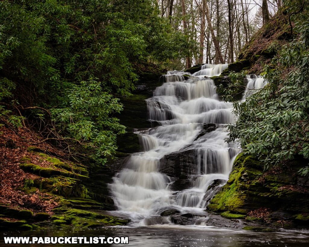 Upper Slateford Creek Falls in the Delaware Water Gap National Recreation Area in Northampton County Pennsylvania.