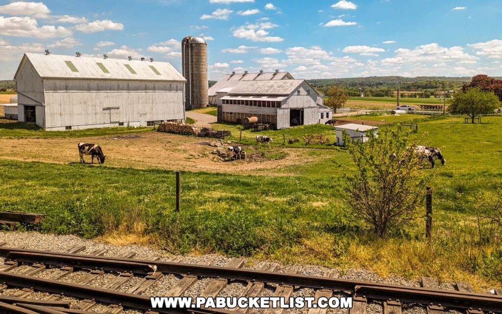 A farm scene along the tracks of the Strasburg Railroad in Lancaster County, PA.