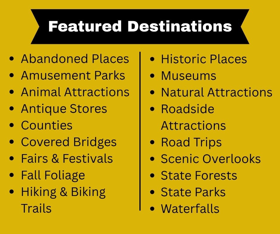 Featured destinations on PA Bucket List.