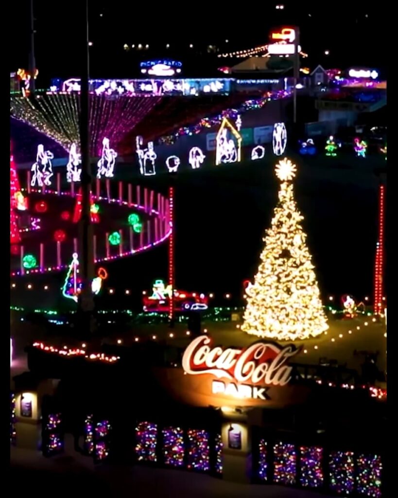 An aerial view of Illumination at Coca-Cola Park in Allentown, PA.
