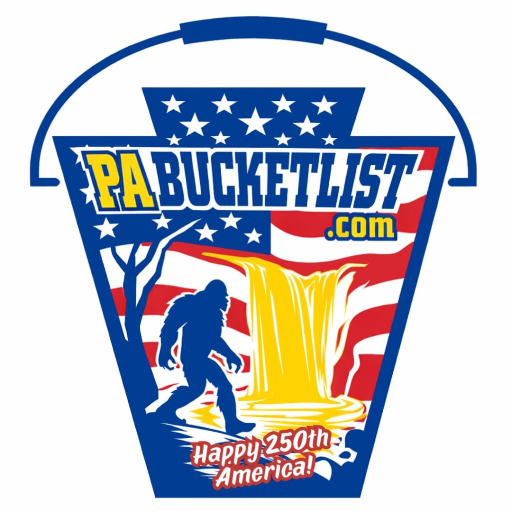 The special-edition logo for PA Bucket List, celebrating America's 250th birthday in 2026.
