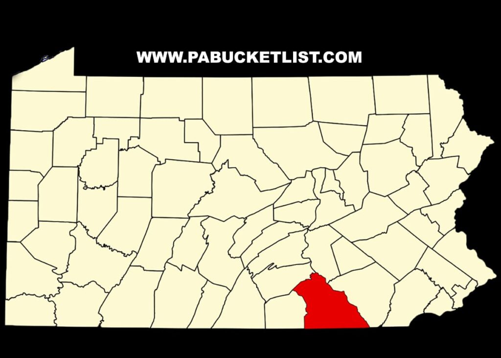 Map of Pennsylvania showing county boundaries, with York County highlighted in red in the south-central part of the state against a light-colored background.