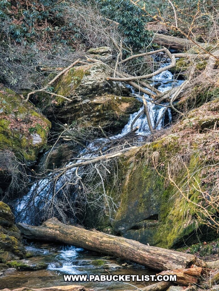 Waterfall along Mill Creek near the Lock 12 Historic Area in York County, Pennsylvania.